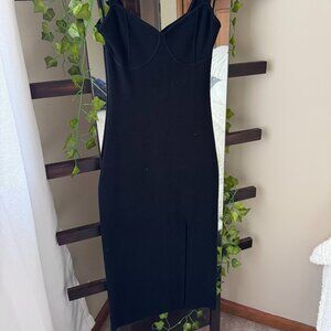 Abercrombie Black Knit Bodycon Midi Dress